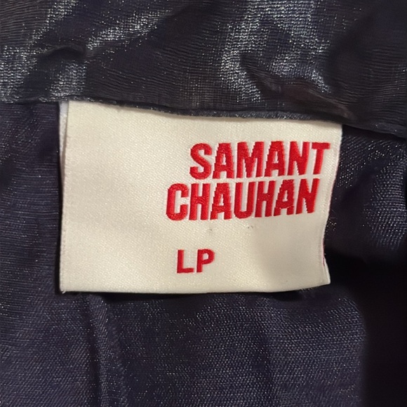 Anthropologie Samant Chauhan Utility Shirt Dress Metallic Slate Maxi Pocket-LP - Picture 10 of 12